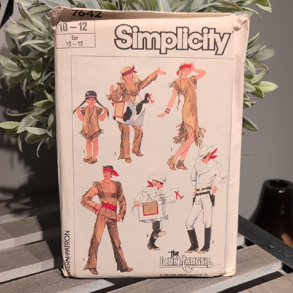 Vintage Simplicity Western Costume Pattern in Brown and White